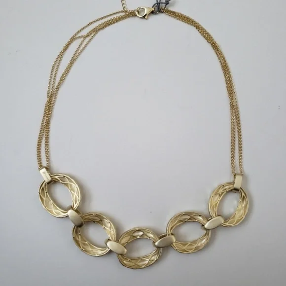 Sterling Silver Chain Motif Statement Necklace